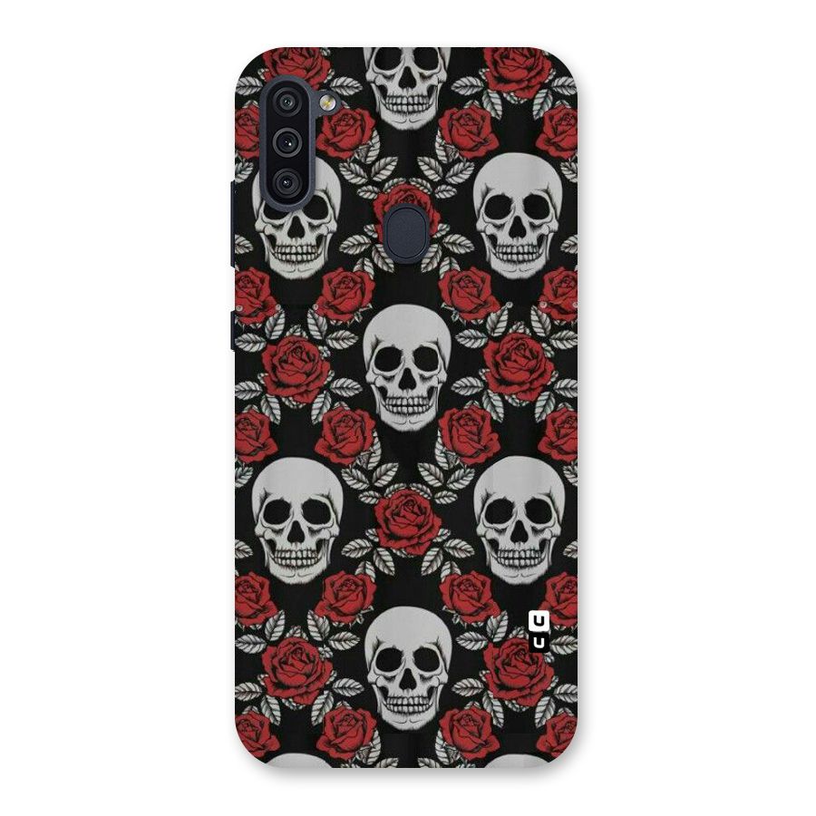 Grey Skulls Back Case for Galaxy M11