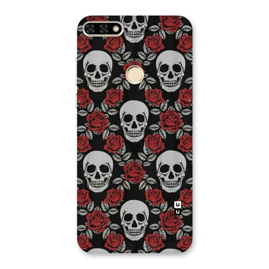 Grey Skulls Back Case for Honor 7A