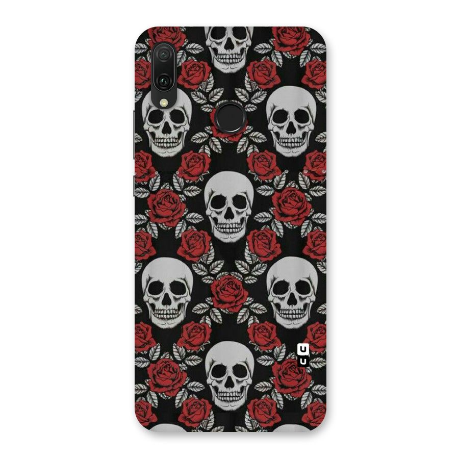 Grey Skulls Back Case for Huawei Y9 (2019)
