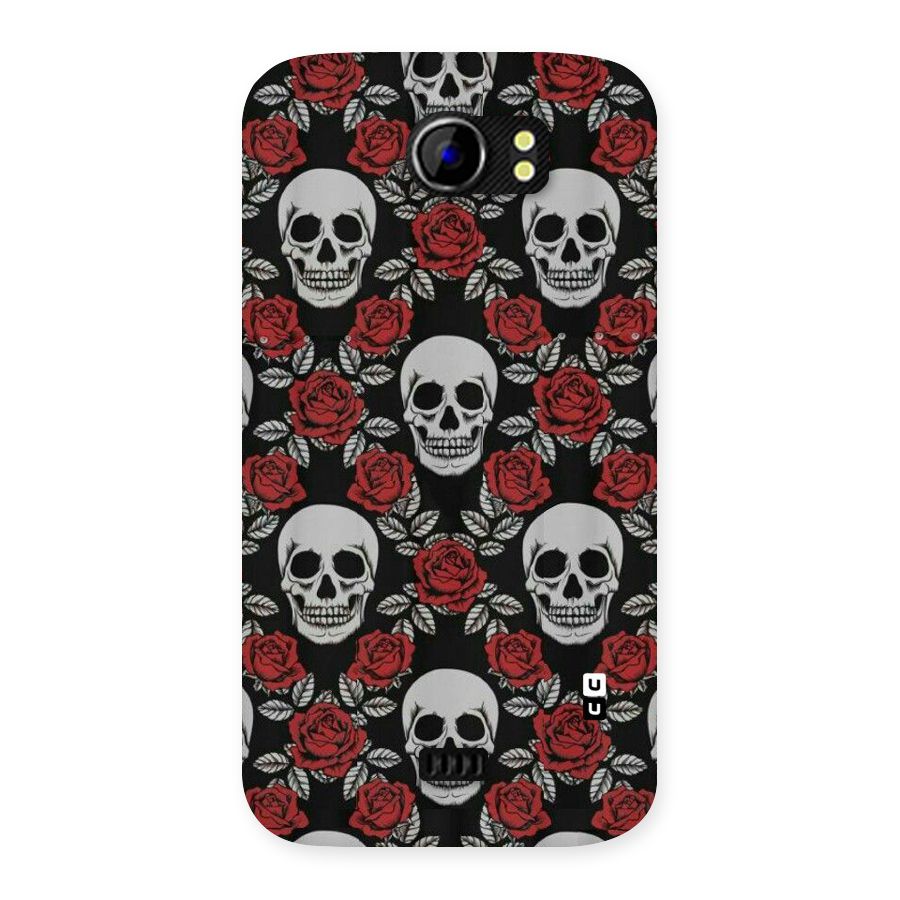 Grey Skulls Back Case for Micromax Canvas 2 A110