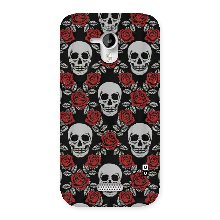 Grey Skulls Back Case for Micromax Canvas HD A116