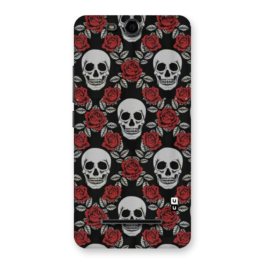 Grey Skulls Back Case for Micromax Canvas Juice 3 Q392