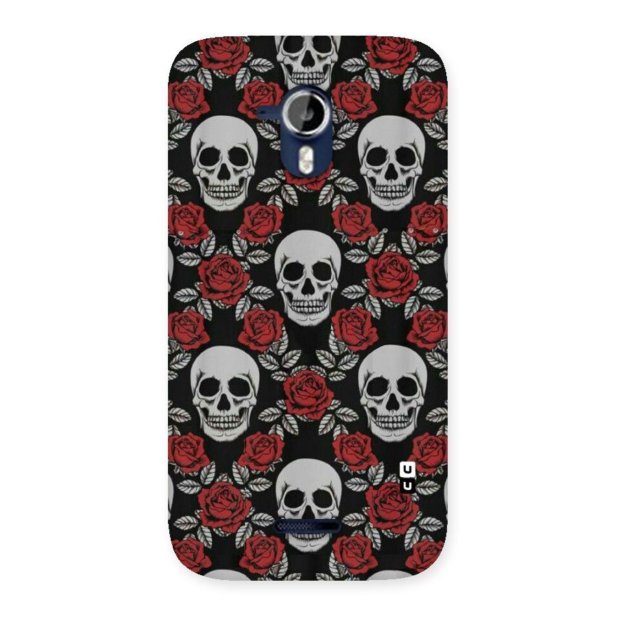 Grey Skulls Back Case for Micromax Canvas Magnus A117