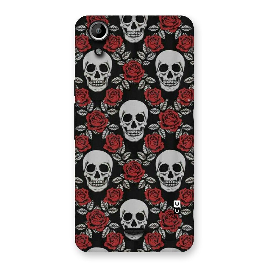 Grey Skulls Back Case for Micromax Canvas Selfie Lens Q345