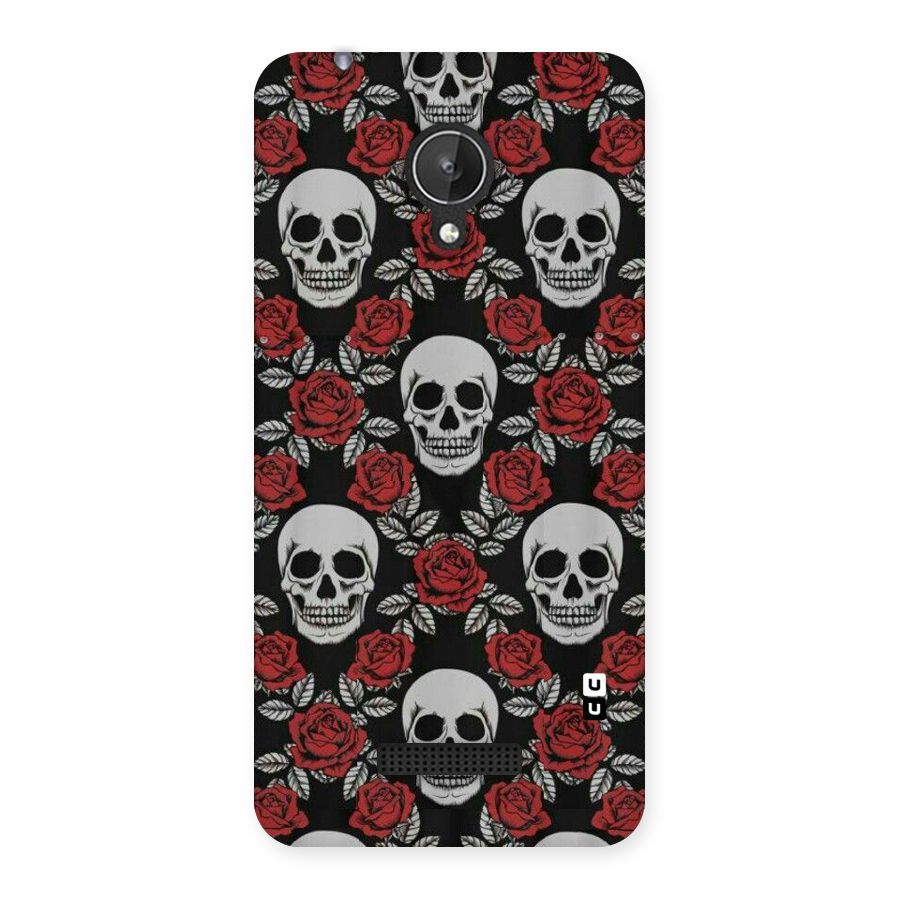 Grey Skulls Back Case for Micromax Canvas Spark Q380
