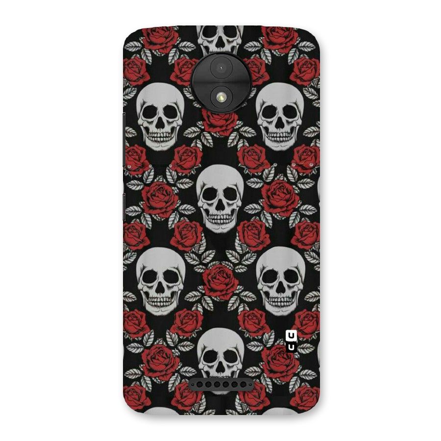 Grey Skulls Back Case for Moto C