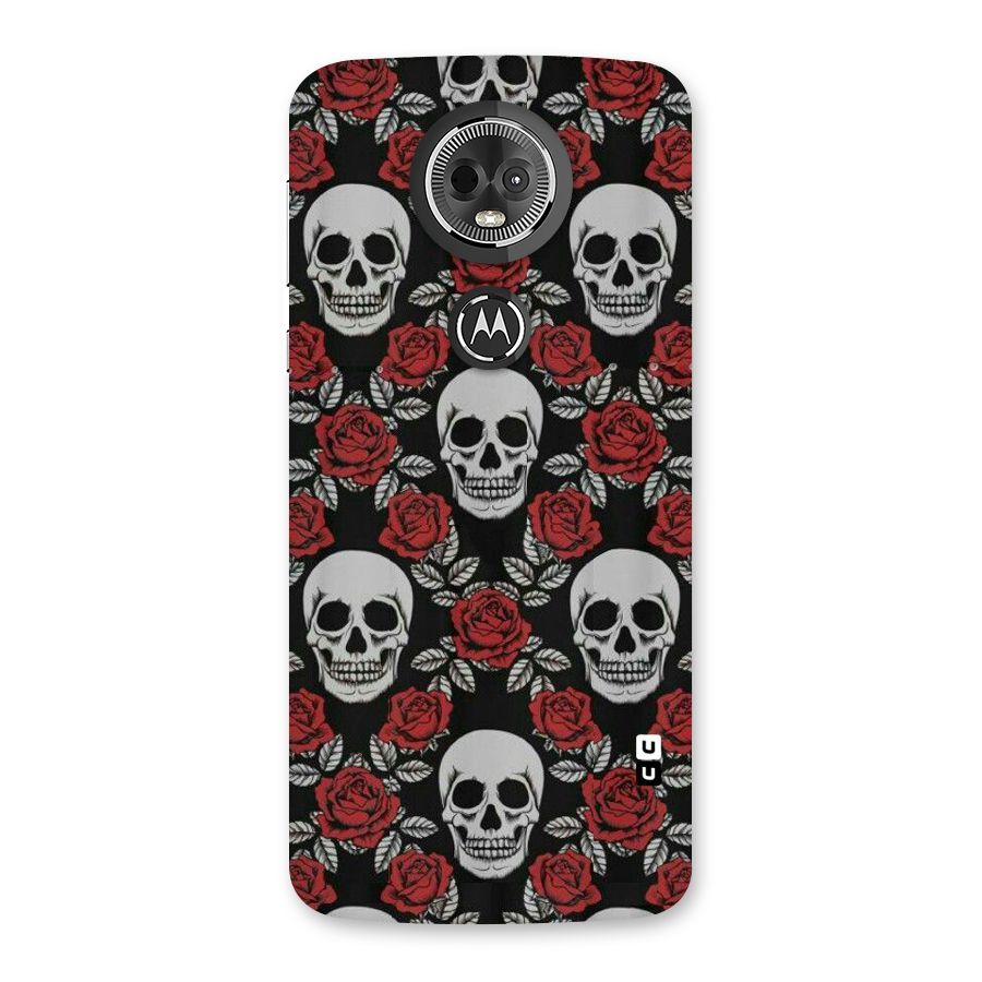 Grey Skulls Back Case for Moto E5 Plus