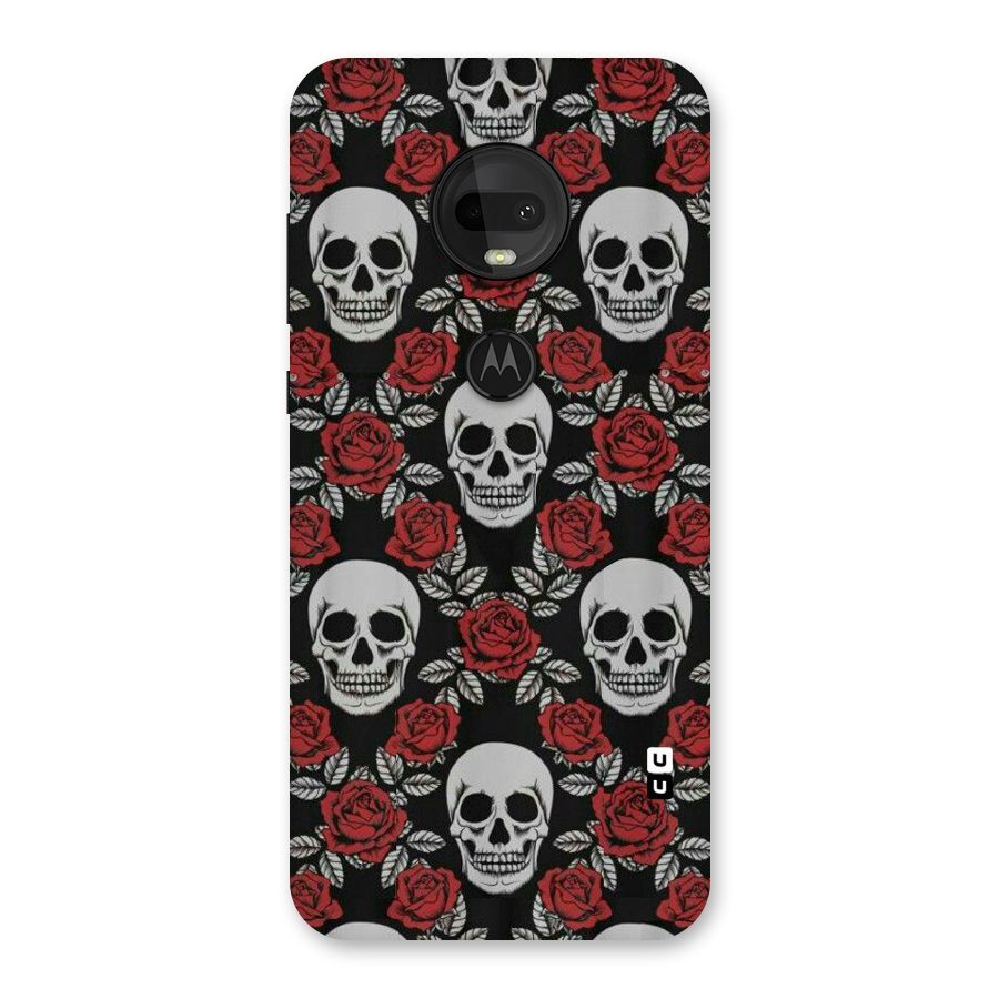 Grey Skulls Back Case for Moto G7