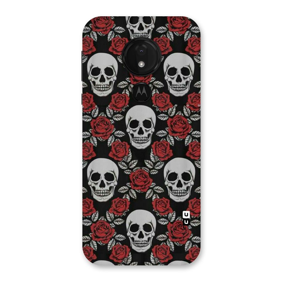 Grey Skulls Back Case for Moto G7 Power