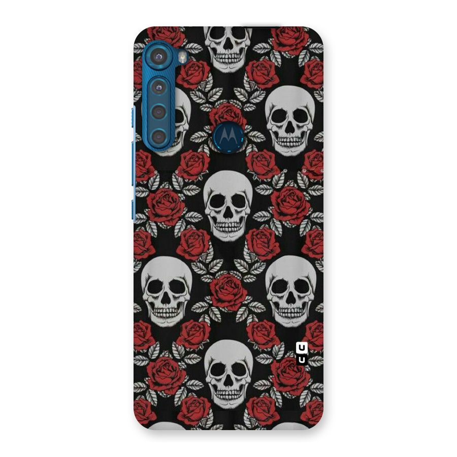 Grey Skulls Back Case for Motorola One Fusion Plus