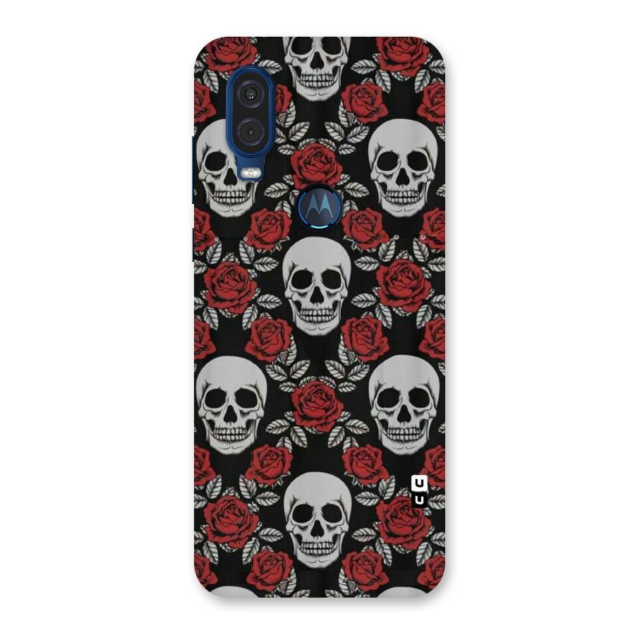 Grey Skulls Back Case for Motorola One Vision