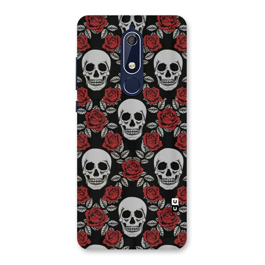 Grey Skulls Back Case for Nokia 5.1
