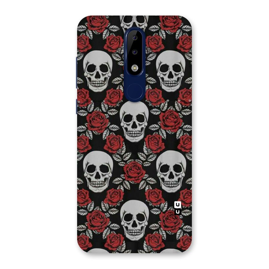 Grey Skulls Back Case for Nokia 5.1 Plus