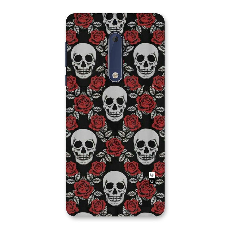 Grey Skulls Back Case for Nokia 5