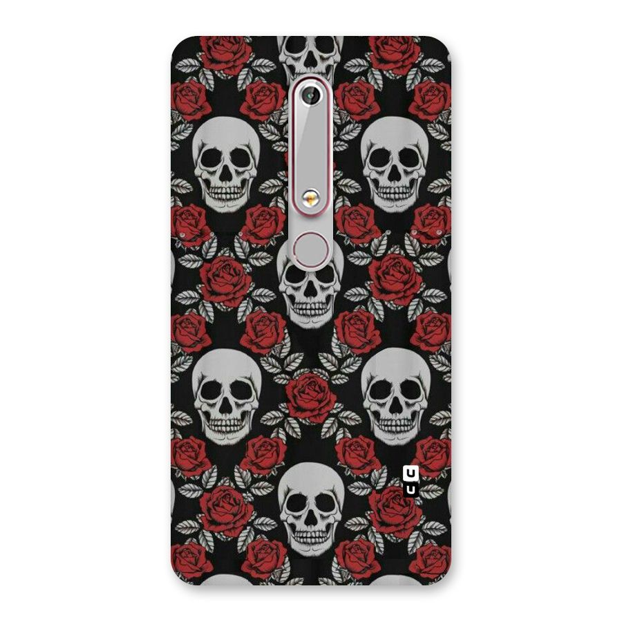 Grey Skulls Back Case for Nokia 6.1