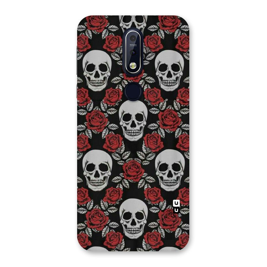 Grey Skulls Back Case for Nokia 7.1