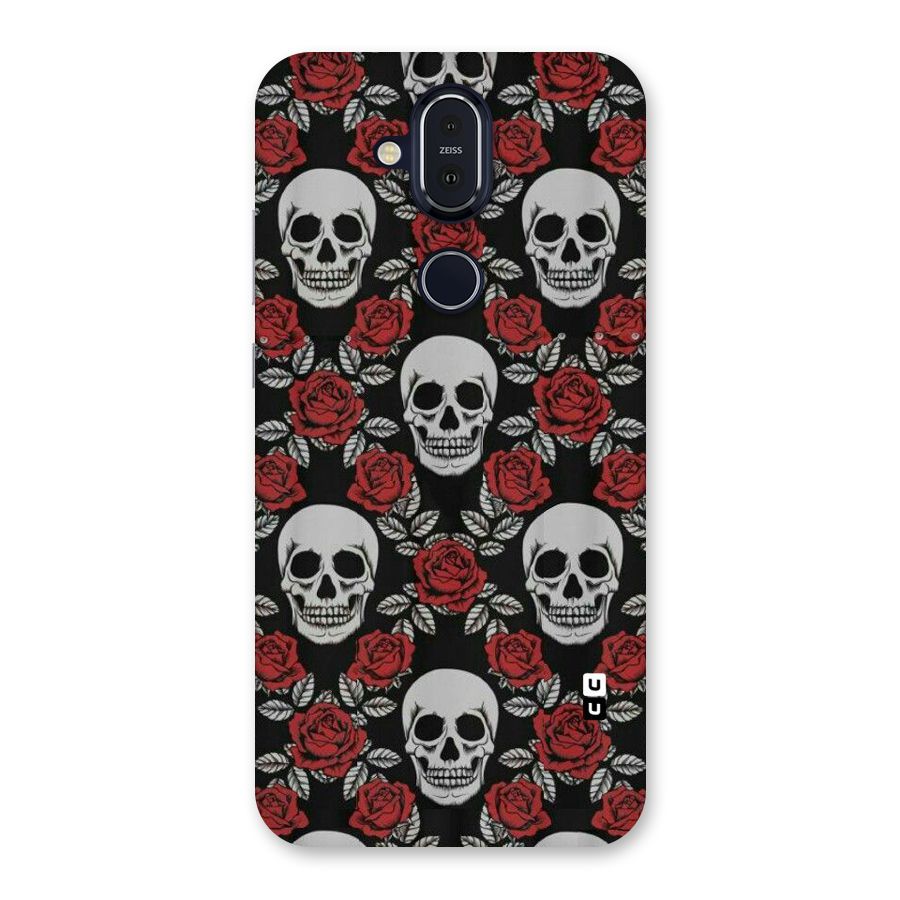 Grey Skulls Back Case for Nokia 8.1