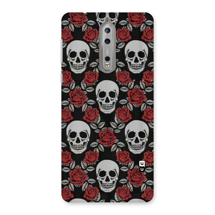 Grey Skulls Back Case for Nokia 8