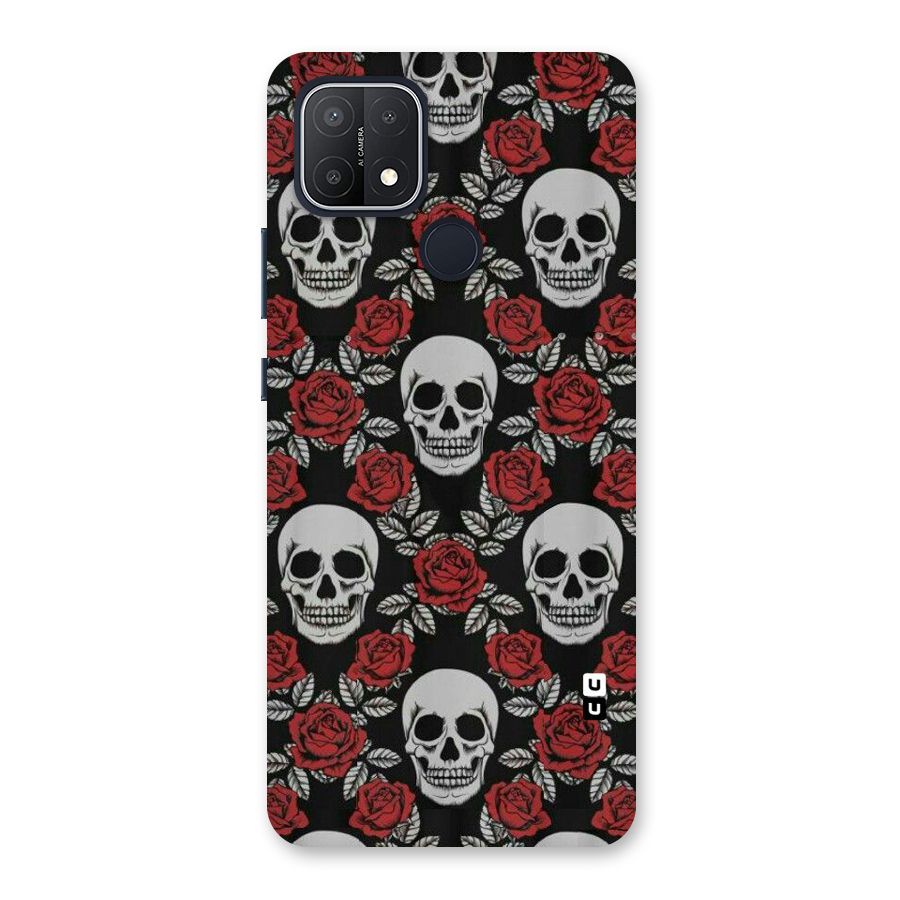 Grey Skulls Back Case for Oppo A15