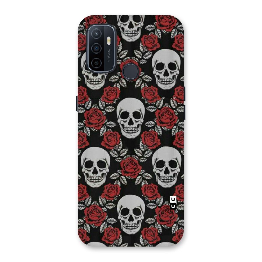 Grey Skulls Back Case for Oppo A32
