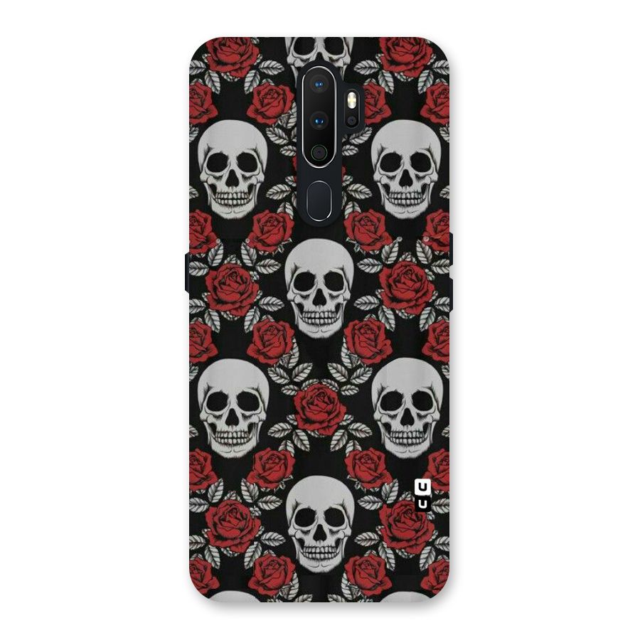 Grey Skulls Back Case for Oppo A5 (2020)