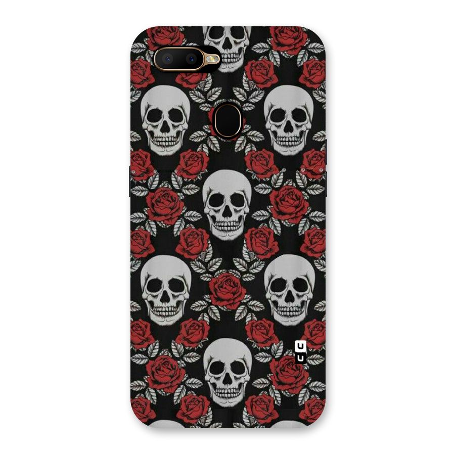 Grey Skulls Back Case for Oppo A5s