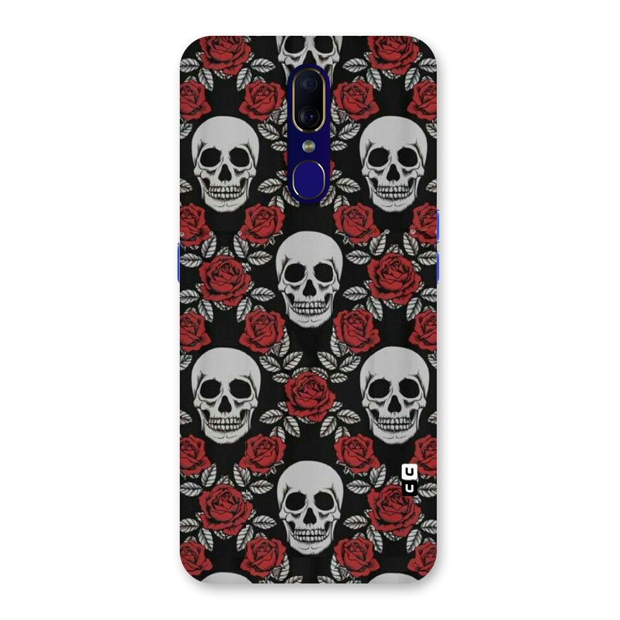 Grey Skulls Back Case for Oppo F11