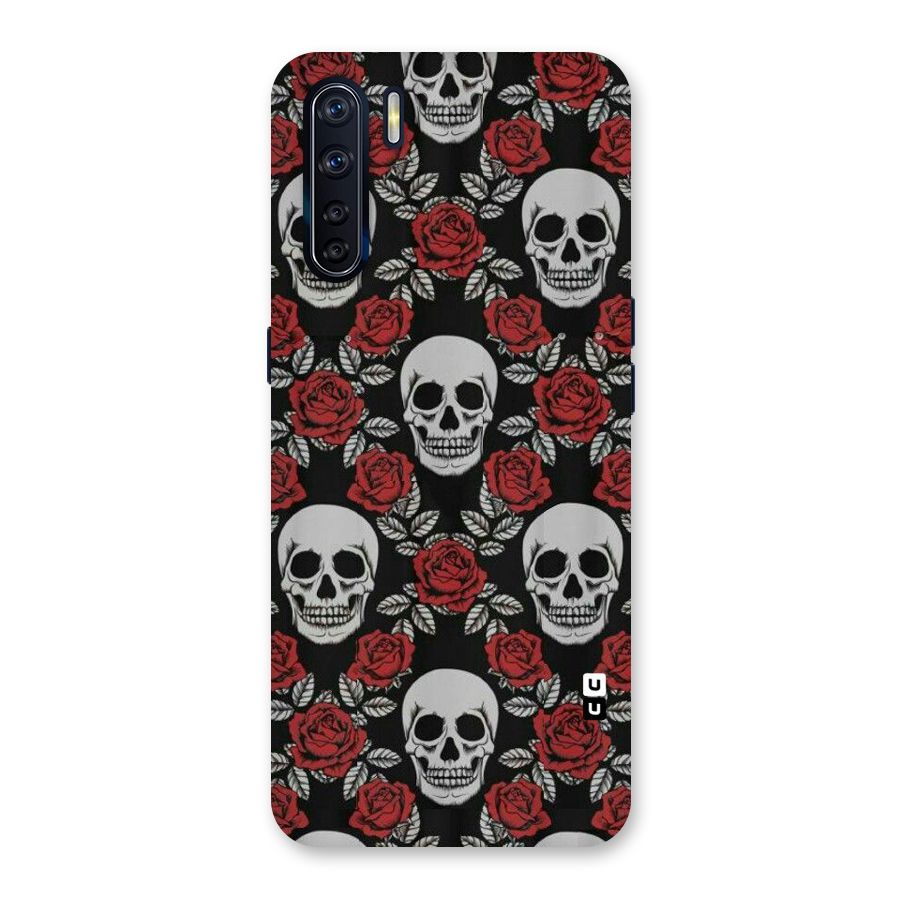 Grey Skulls Back Case for Oppo F15