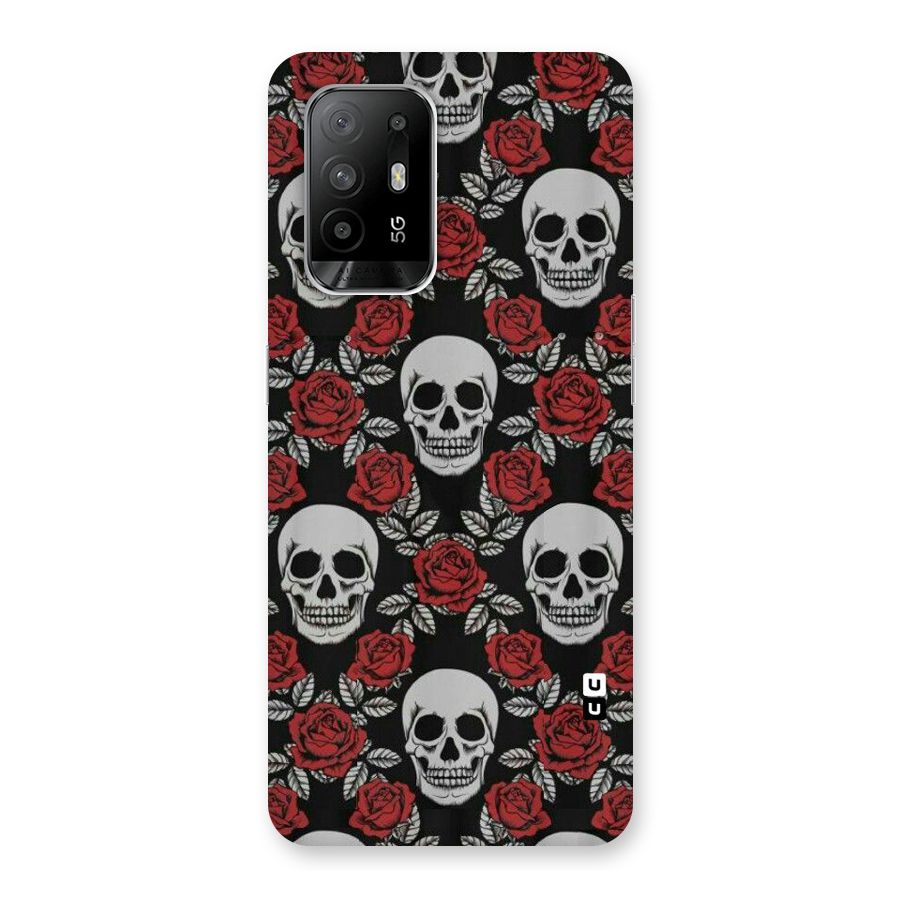Grey Skulls Back Case for Oppo F19 Pro Plus 5G