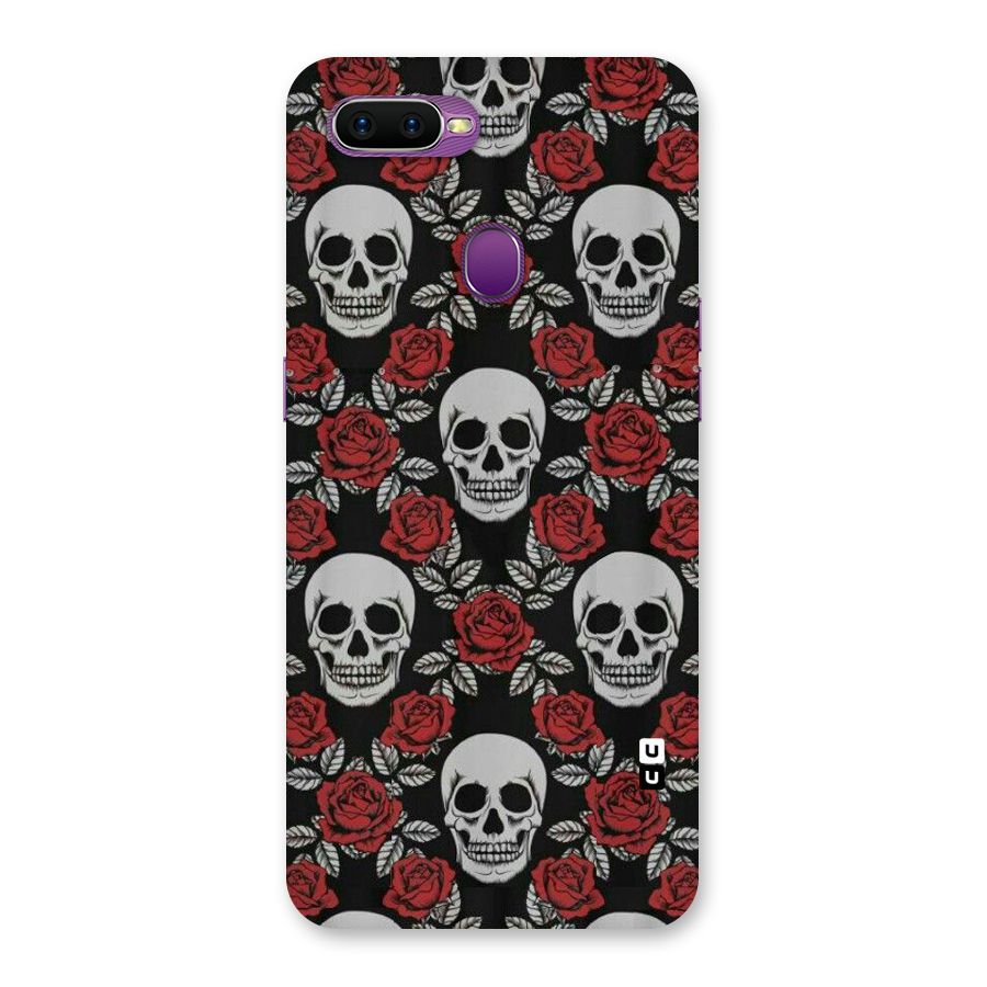 Grey Skulls Back Case for Oppo F9
