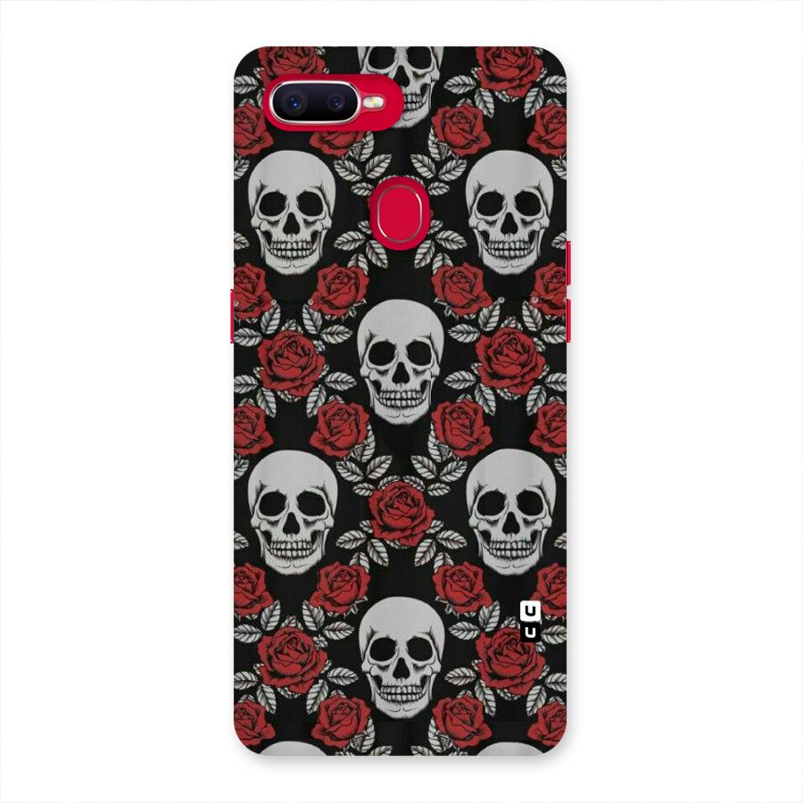 Grey Skulls Back Case for Oppo F9 Pro