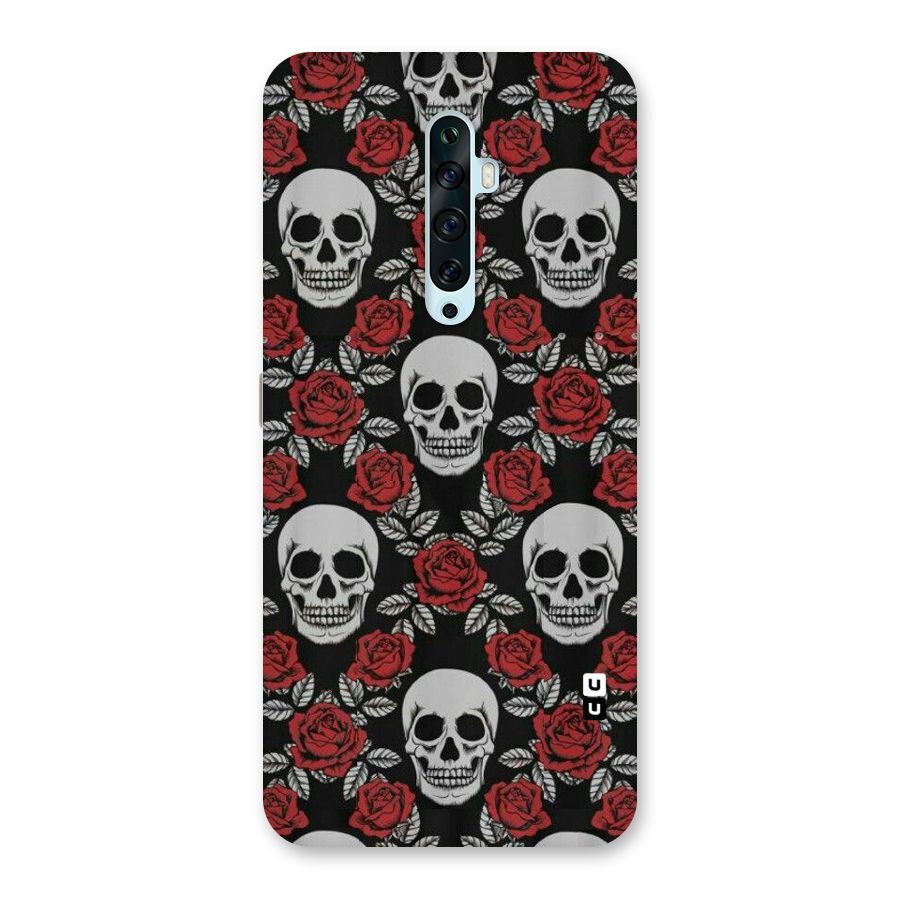Grey Skulls Back Case for Oppo Reno2 F
