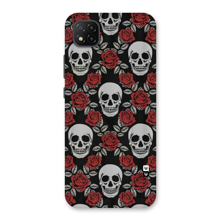 Grey Skulls Back Case for Poco C3