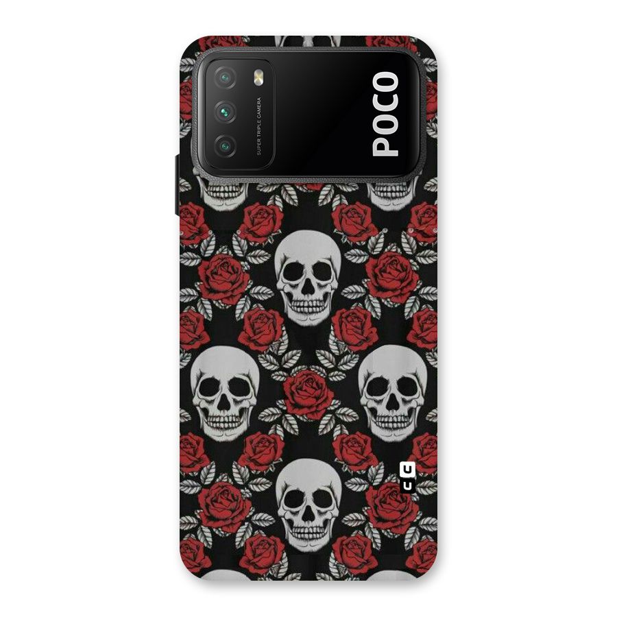 Grey Skulls Back Case for Poco M3