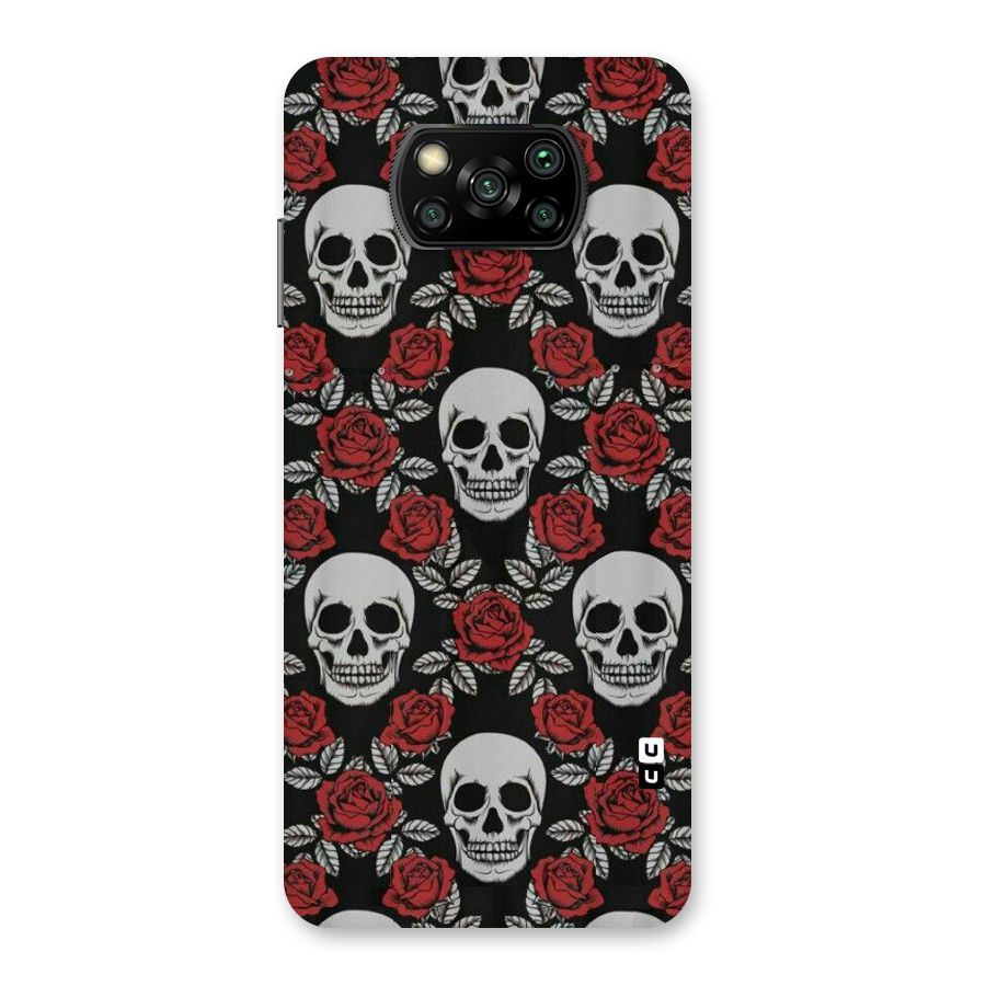 Grey Skulls Back Case for Poco X3