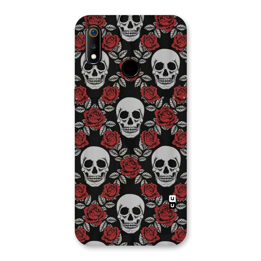 Grey Skulls Back Case for Realme 3