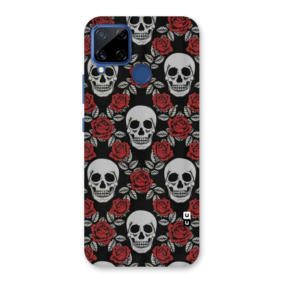 Grey Skulls Back Case for Realme C15