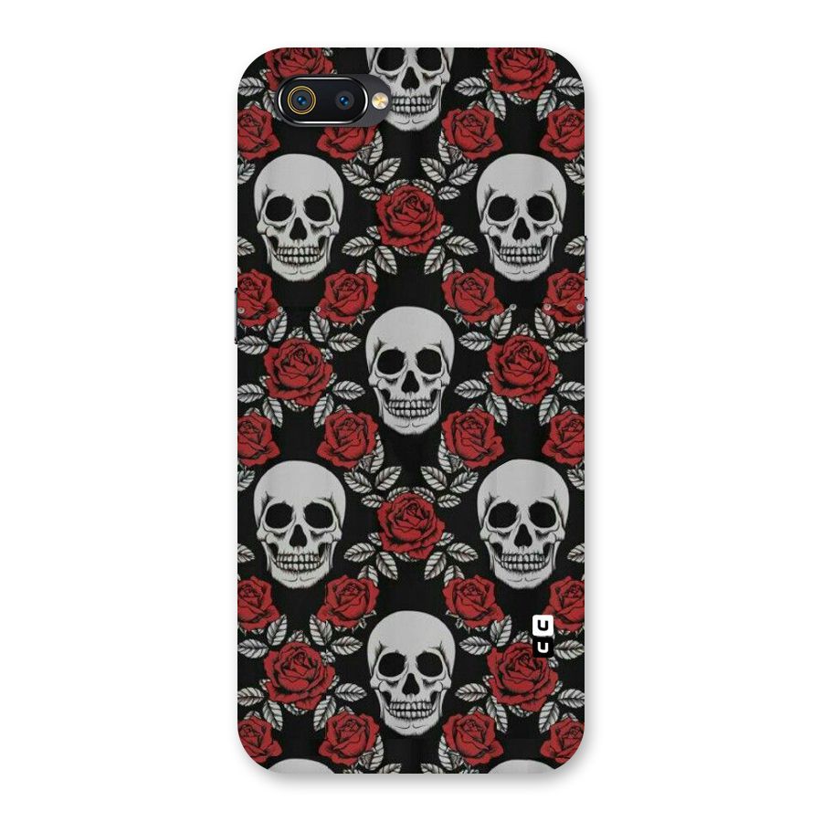 Grey Skulls Back Case for Realme C2