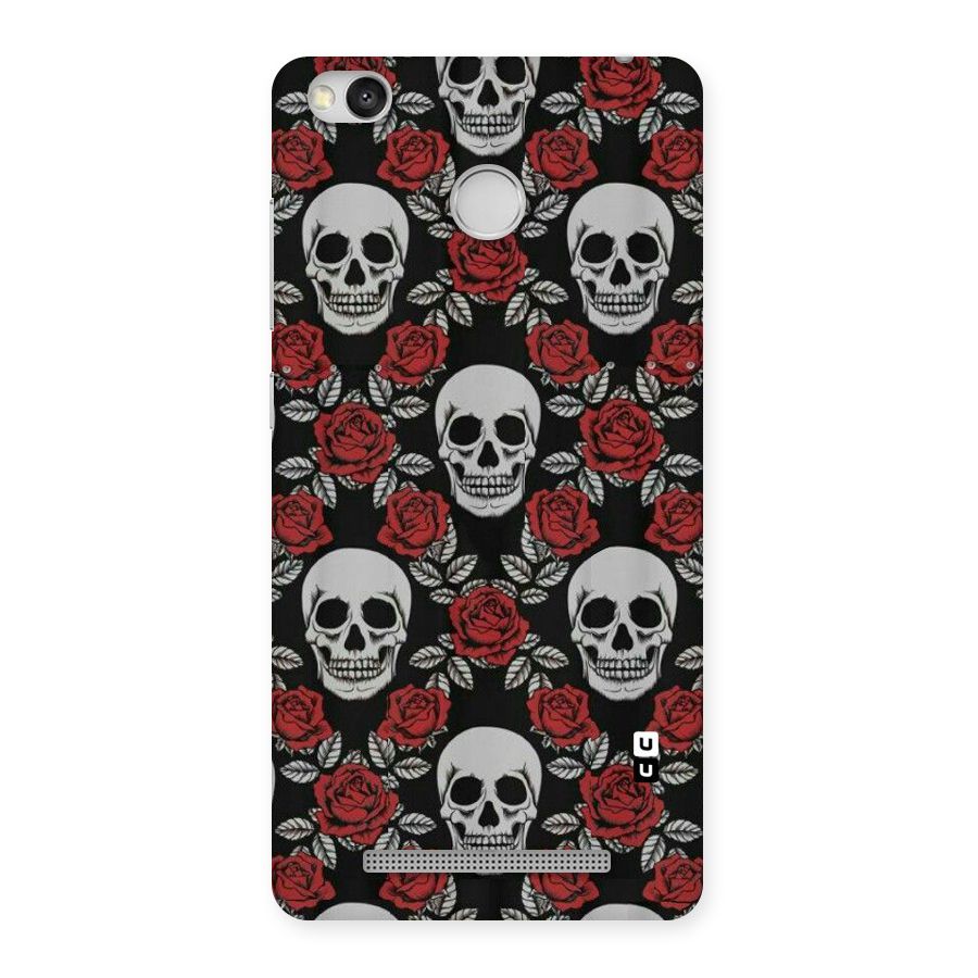 Grey Skulls Back Case for Redmi 3S Prime