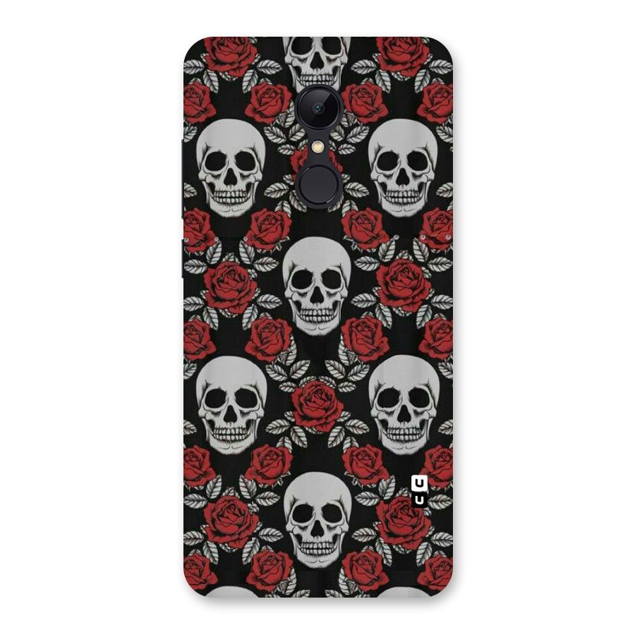 Grey Skulls Back Case for Redmi 5