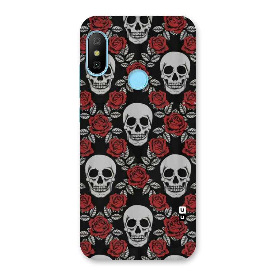 Grey Skulls Back Case for Redmi 6 Pro