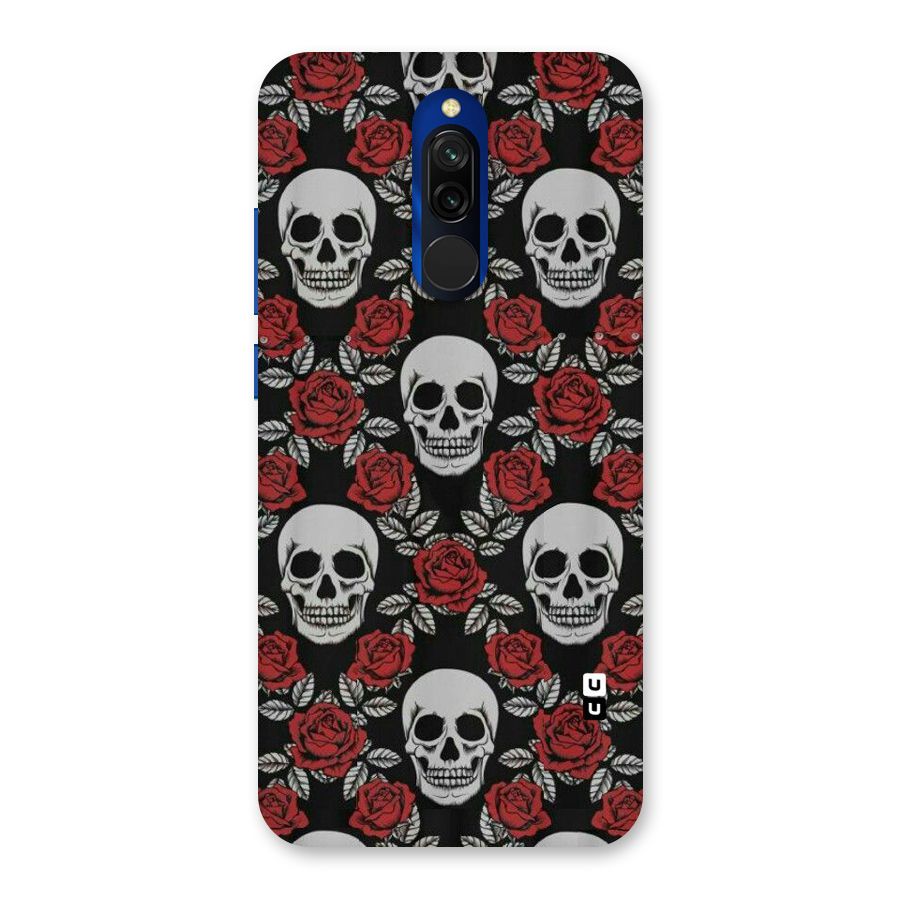 Grey Skulls Back Case for Redmi 8
