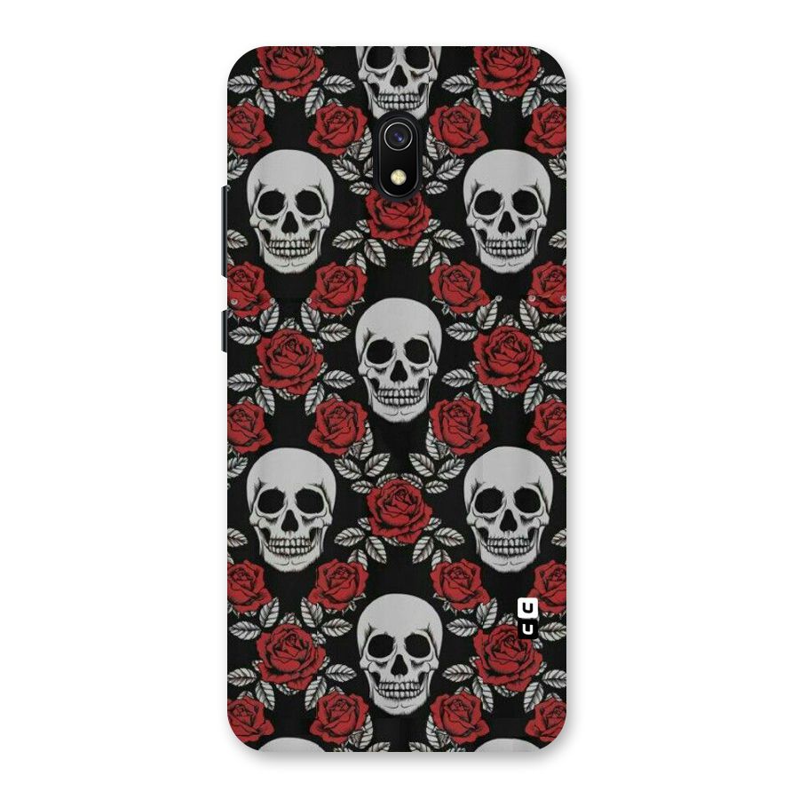 Grey Skulls Back Case for Redmi 8A