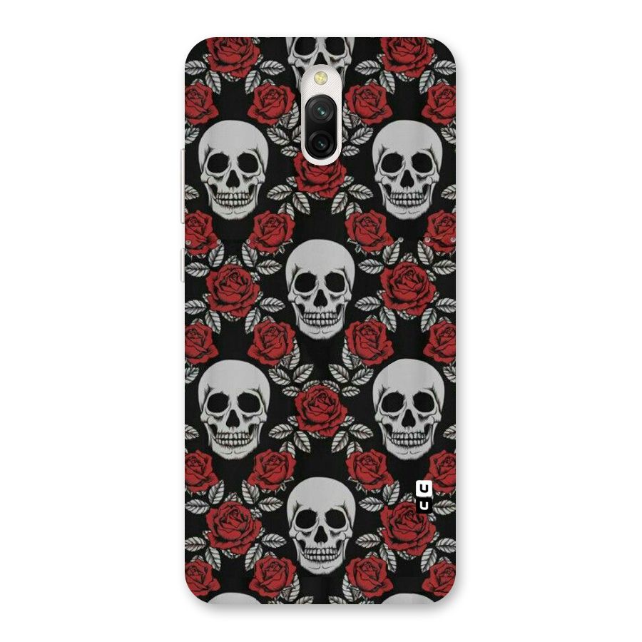 Grey Skulls Back Case for Redmi 8A Dual