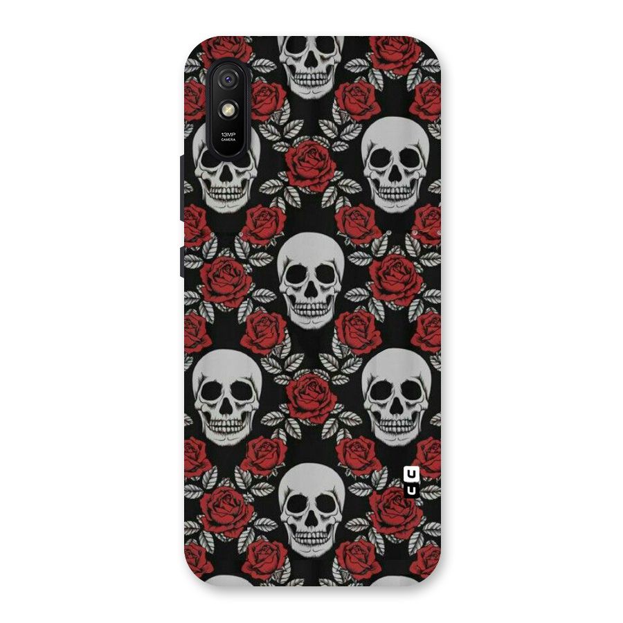 Grey Skulls Back Case for Redmi 9A
