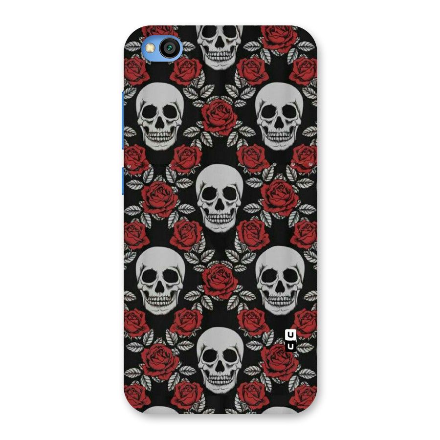 Grey Skulls Back Case for Redmi Go