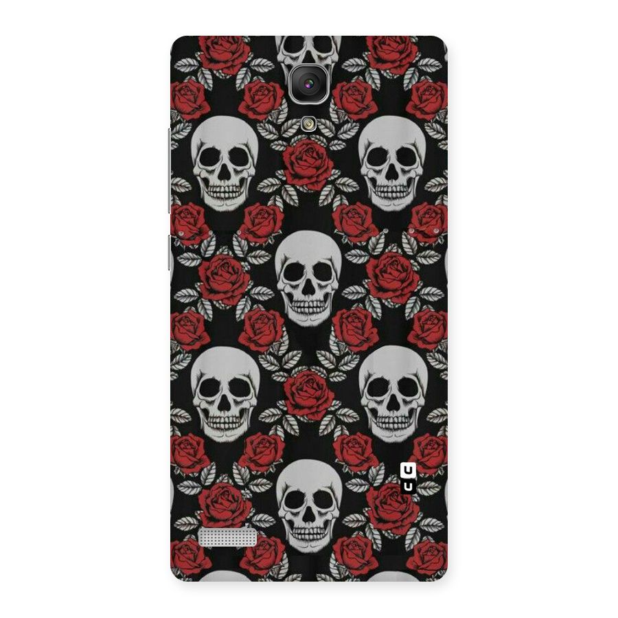 Grey Skulls Back Case for Redmi Note Prime