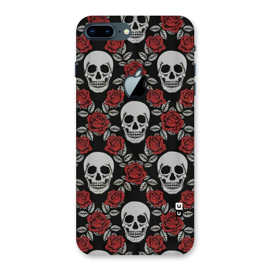 Grey Skulls Back Case for iPhone 7 Plus Apple Cut