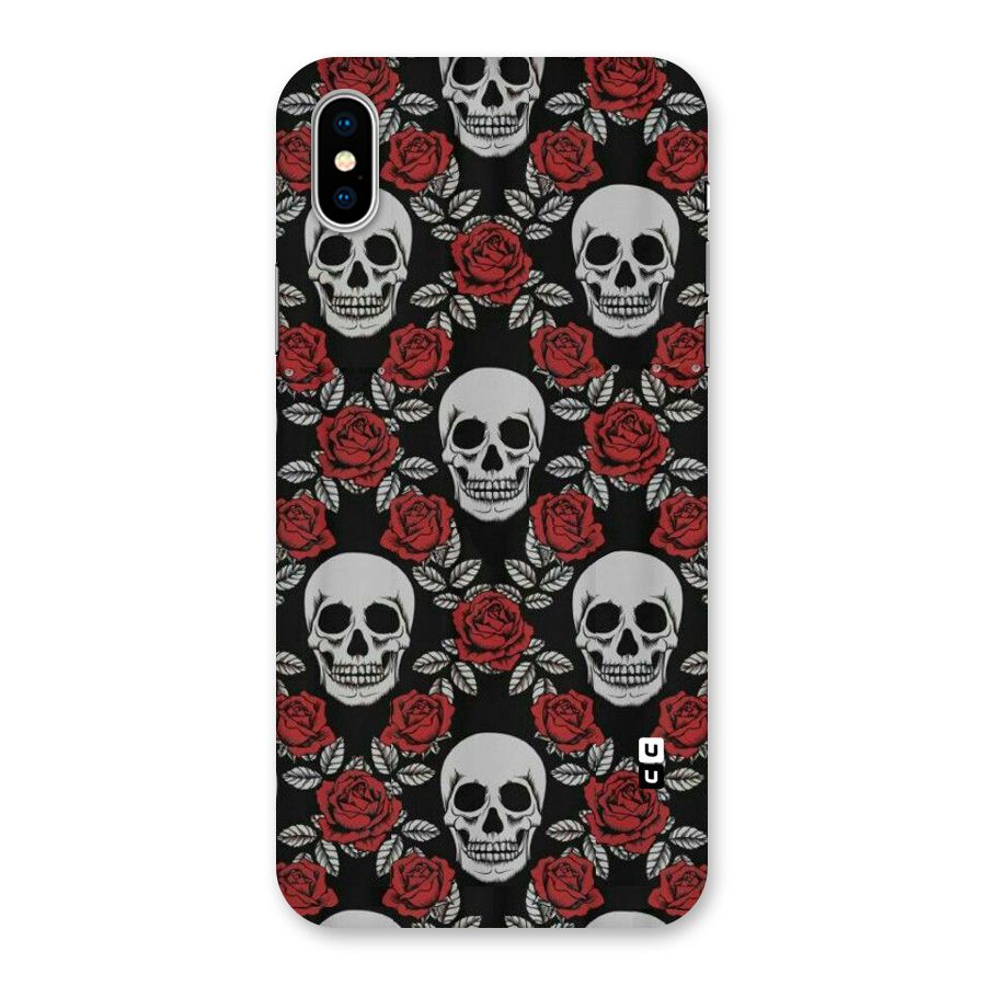 Grey Skulls Back Case for iPhone X