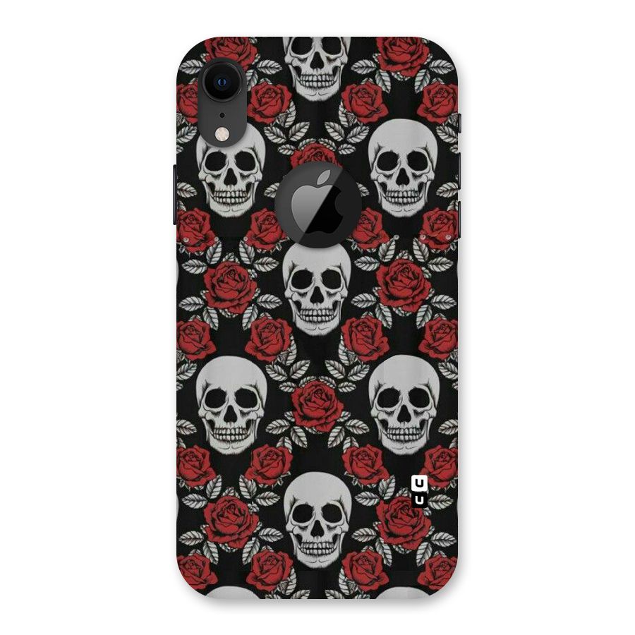 Grey Skulls Back Case for iPhone XR Logo Cut